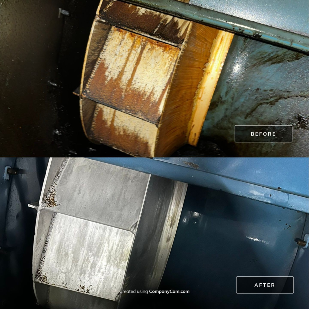 Kitchen exhaust hood cleaning result