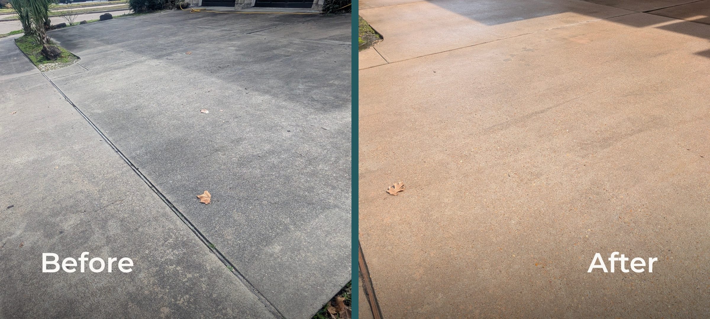 Concrete surface restoration before and after